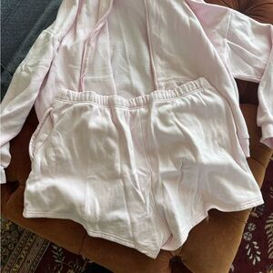 Soft Light Pink Lounge Hoodie & Shorts Set from SKIMS